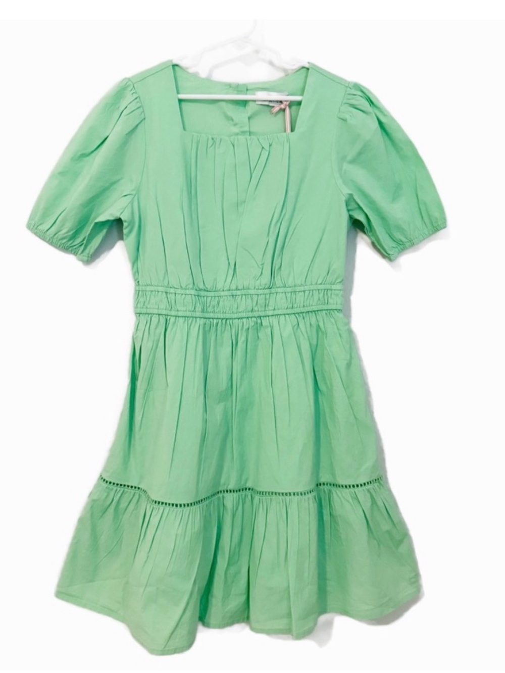 Vineyard Vines Girls Mint Green Puff Sleeve Casual Dress